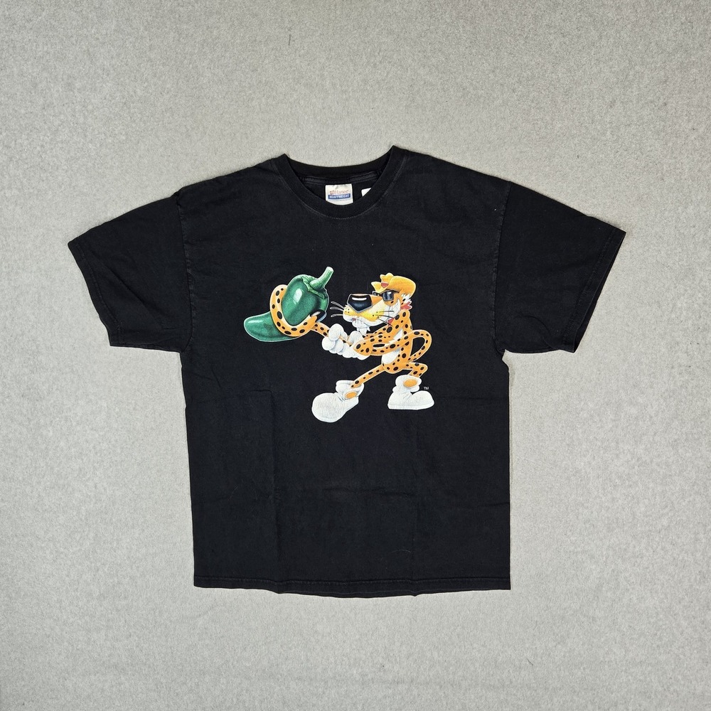 VINTAGE Cheetos Men Shirt L Black Graphic Logo READ